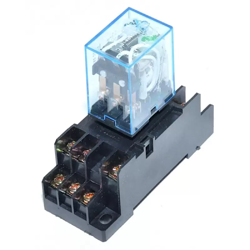 Releu 220v/5a 11pin cu soclu ,montare pe sina din,  pro-5E016 * 47603                                                                                                                                   