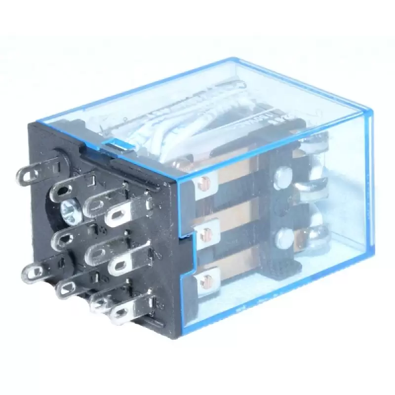Releu 220v/5a 11pin cu soclu ,montare pe sina din,  pro-5E016 * 47603                                                                                                                                   