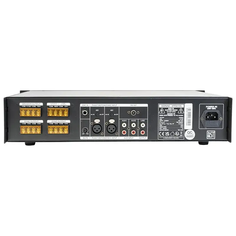 Mixer PA cu amplificare 100V / 240W , 5 zone cu USB/Bluetooth/SD/FM APM2826