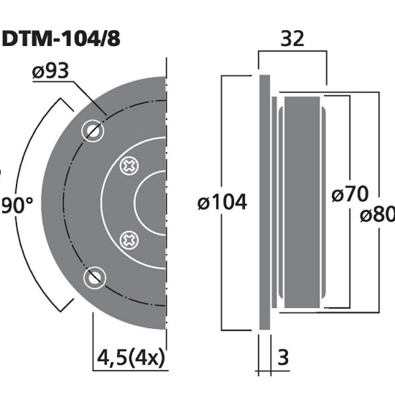DTM-104/8 difuzor twiter 45w/8ohm  36105