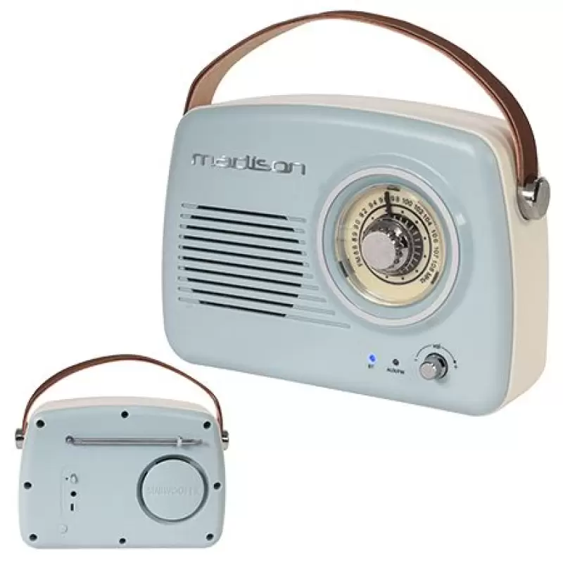 Radio FM portabil Nostalgia cu Bluetooth/aux  FREESOUND40 albastru 47639                                                                                                                                
