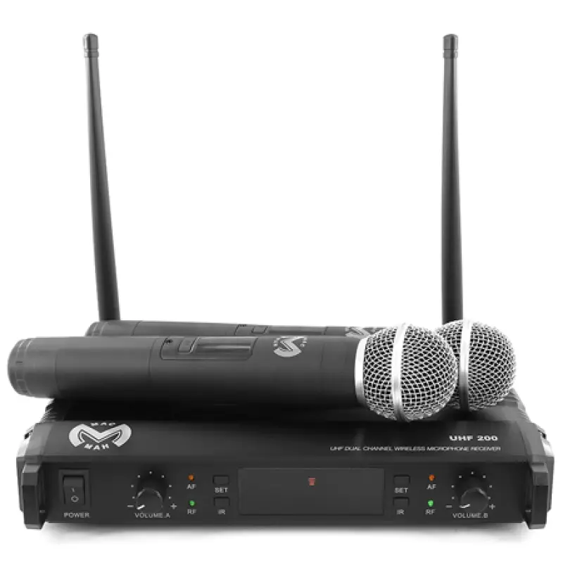 Set 2 microfoane wireless UHF ,  UHF 200M